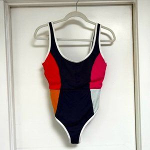 Rip Curl Womens Blue Large One Piece Swimsuit, Heat wave, Color Block